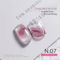 Artistic liquid red ink smoke nail art tips with marbled gilding effect, shade N.07 - 07# (Gilding)