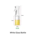 200ml transparent glass oil sprayer bottle with a white pump head for kitchen cooking - White 200ml Glass Style