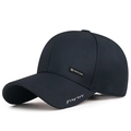 Klassische dunkelblaue Baseballkappe mit Logostickerei und gebogenem Schirm - Verstellbar / Marineblau