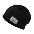 Berretto slouchy unisex nero con toppa Rock per l'inverno - Taglia unica / Nero