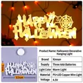 Halloween Happy Halloween LED Fensterlicht mit warmgelbem Saugnapf Dekor - 32x11cm / Warmweiß