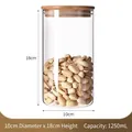 1250ml glass storage jar with bamboo lid for pistachios and kitchen snacks - 1250ml / Replacement Bamboo Lid / 10cm*18cm