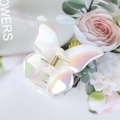 Holographic white butterfly hair claw clip for women with fairy style matte finish - Jelly Electroplated White