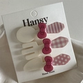 Set de 3 pinces à cheveux roses style chaton en forme de cuillère et fourchette pour filles - Pince Canard Mignonne Couverts Blanc Lait
