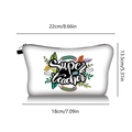 Detaillierte Größentabelle für Super Teacher Kosmetiktasche mit Maßen und Design - Künstlerische Schriftart Super Teacher (jiayinghzb04)