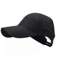 Gorra de béisbol negra transpirable con malla lateral para deporte y coleta alta mujer - Ajustable / Negro