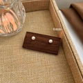 Elegant 6mm white pearl stud earrings displayed on a rustic wood stand for women - Imitation Shell Pearl (HE8071) / 6mm/Pack