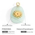 Waterproof pale green stone perfume bottle pendant with golden stainless steel star - PJ92038A-Light Green Stone Sun