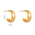 Pendientes de aro en C de acero de titanio dorado con diseño geométrico de 1,3 cm - Acero de Titanio Tipo D (Forma C 1,3x1,1 cm)
