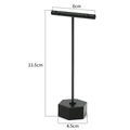 Black T-bar earring display stand with hexagonal base, height 13.5cm, width 6cm - Hexagon Base / 6*13.5cm / Black