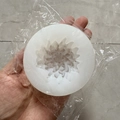 White silicone mold for handmade flower candles with intricate rose and peony details - Chrysanthemum 3183 / Clear