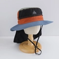 Dettaglio cappello da trekking con protezione per il collo e tessuto ad asciugatura rapida - 54cm (3-8 anni) / Patchwork Arancione
