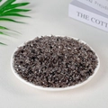 Deep grey fluorite raw crystal gravel stones displayed on a minimalist white ceramic plate - Smoky Quartz (3-5mm) 100g