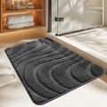 Tapis de bain en peluche gris foncé avec texture ondulée et surface antidérapante - 40*60cm / Stuu - Gris Foncé