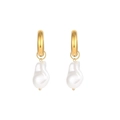 Elegant gold-plated baroque pearl earrings for women with a minimalist luxury design - Pearl Drop Earrings