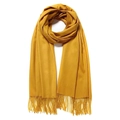 Écharpe jaune douce aspect cachemire pour femmes avec détails de franges élégants - 70*200cm / Curcuma