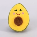 Cute squeaky avocado plush pet toy with durable fabric and embroidered smiling face - Yellow Heart Avocado