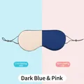 Antifaz para dormir de algodón reversible azul marino y rosa con correa ajustable cómoda - Rosa Azul Profundo (Doble Cara)