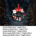 Christmas snowman and reindeer wreath static window sticker with double-sided UV printing - SDUV-299 [Static Cling] / Small Size【40*50CM】