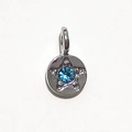 Silver round birthstone pendant featuring a vibrant blue star-shaped glass gemstone - Silver - March