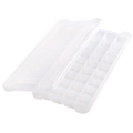 Transparante plastic ijsblokjeshouder met deksel en rechthoekige compartimenten - 36 Vakken / Wit