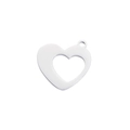 Macro shot of mirror-polished hollow heart pendant in stainless steel with jump ring - Steel Color Hollow Large Heart (MP503-2)