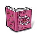 Pink Mean Girls Burn Book enamel brooch pin with red lipstick kiss prints - BURN BOOK Movie Book