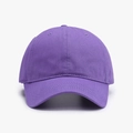 Classic bright purple six-panel cotton baseball cap with curved brim and ventilation holes - Adjustable / Heather Purple