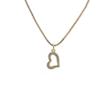 Close-up of golden heart locket necklace featuring sparkling cubic zirconia stones - 0268CX-Edge Pave Heart