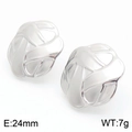 Boucles d'oreilles fleurs tressées en argent et acier titane de 24 mm pesant 7 grammes - Couleur Acier (KE114139-KFC)