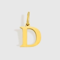 Ciondolo lettera D in acciaio inossidabile placcato oro 18k per creazione gioielli - Lettera D (ZP30271) / Argento
