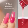 Plant-based gel nail polish in Rose Dew Y024 with matte and glossy finish options - Y-024 Rose Dew