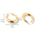 Polished gold hollow teardrop hoop earrings with size details 32x30x5mm for women - Hoop 32mm / Gold