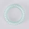 Elastico per capelli a spirale verde chiaro traslucido in plastica a filo del telefono - Verde Chiaro Traslucido