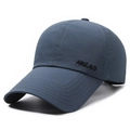 Gorra de béisbol azul grafito oscuro con bordado NALAS y orificios de ventilación láser - Ajustable / Azul marino