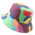 Bob réversible avec imprimé camouflage tie-dye coloré en rose, vert et jaune vif - 58cm / Camouflage Coloré