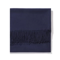 Dicker dunkelblauer Schal mit Kaschmir-Gefühl und Fransen für Damen und Herren - Marineblau