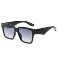 Gafas de sol cuadradas de gran tamaño con montura negra y lentes degradadas moradas uv - Montura Negra Lente Gris