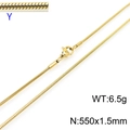 Minimalist 18k gold plated stainless steel snake chain necklace with lobster clasp - Gold 1.5mm Snake Chain (KN203748-Z)