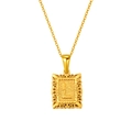 Collier en acier inoxydable plaqué or 18 carats avec pendentif carré ajouré lettre L - Lettre L (SP598G-L)