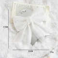 White tulle bow ornament with sequins for Christmas tree decor, size 17cm x 20cm - 17cm White Bow