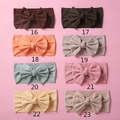 Fasce elastiche a coste per neonati con grandi fiocchi in otto colori assortiti - Colore Casuale