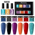French manicure dipping powder kit with 6 vibrant colors and 3 essential base liquids - Solid Color Dipping Powder Set 12 (Suit-12)