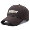 Casquette de baseball marron foncé avec broderie MizooTiger blanche sur coton - Réglable / Gris