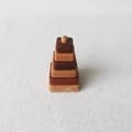 Stackable wooden rainbow tower toy with square blocks and natural macaron finish - Carbonized Classic Tower (Square)