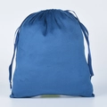 Close-up of a blue velvet drawstring pouch with soft texture and smooth satin ribbons - 8*10cm / Flat Top Drawstring Bag / Dark Blue