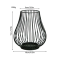 Modern black metal pear-shaped iron candle holder with dimensions and cage design - Medium / Black