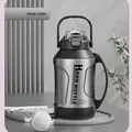 Steel color 316 stainless steel sports water bottle with ergonomic handle and large capacity - Steel Color