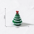Miniature resin Christmas tree with snow, red heart topper, and size markings - Style 4 Small Dark Green