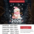Pink snowman Christmas window static cling stickers with various size specifications - Small [40*60CM]